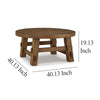 Ashley Ack Round Cocktail Coffee Table | Block Legs | 40’’ Brown Pine Wood BM327352