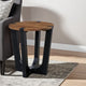 Ashley Leyi Round Side End Table | Black Angled Legs | 22" Brown Mango Wood