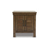 Ashley Chip Side End Table | Dual Door Cabinet | 26’’ Rustic Brown Wood Frame BM327357