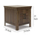 Ashley Chip Side End Table | Dual Door Cabinet | 26’’ Rustic Brown Wood Frame BM327357