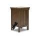 Ashley Chip Chairside End Table | Cabinet | 2 USB Ports | 17’’ Brown Wood BM327358