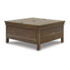 Ashley Chip Lift Top Coffee Table | Hidden Storage | 36" Brown Acacia Wood