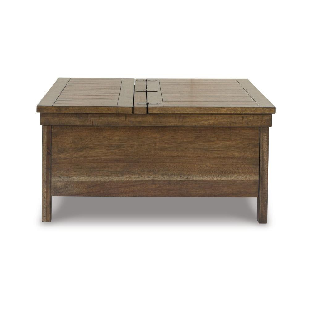 Ashley Chip Lift Top Coffee Table | Hidden Storage | 36’’ Brown Acacia Wood BM327359