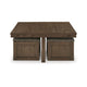Ashley Olaf Coffee Table and 4 Nesting Stools Set | Brown Wood | Polyester