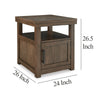 Ashley Olaf Side End Table | Open Shelf and Cabinet | 26’’ Brown Acacia Wood BM327361