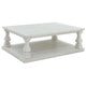 Ashley Dyne Cocktail Coffee Table | Plank Top | Balusters | 54" White Wood