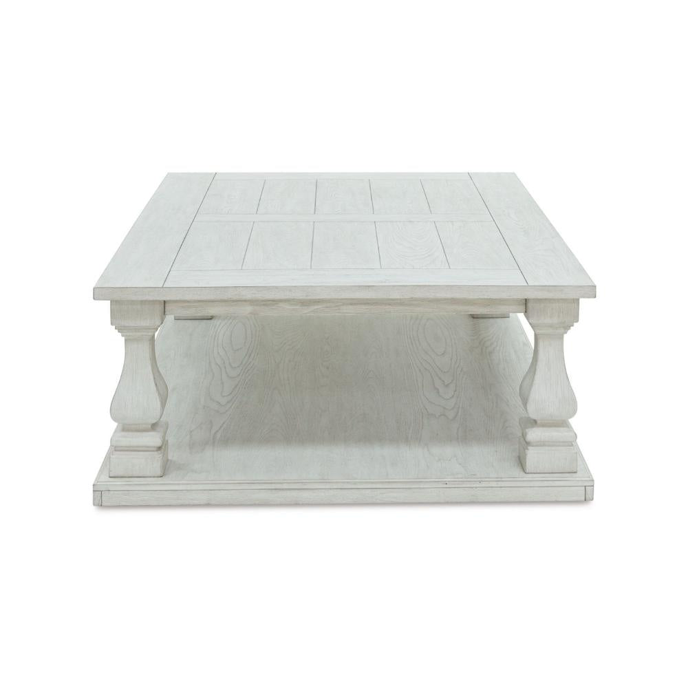 Ashley Dyne Cocktail Coffee Table | Plank Top | Balusters | 54’’ White Wood BM327362