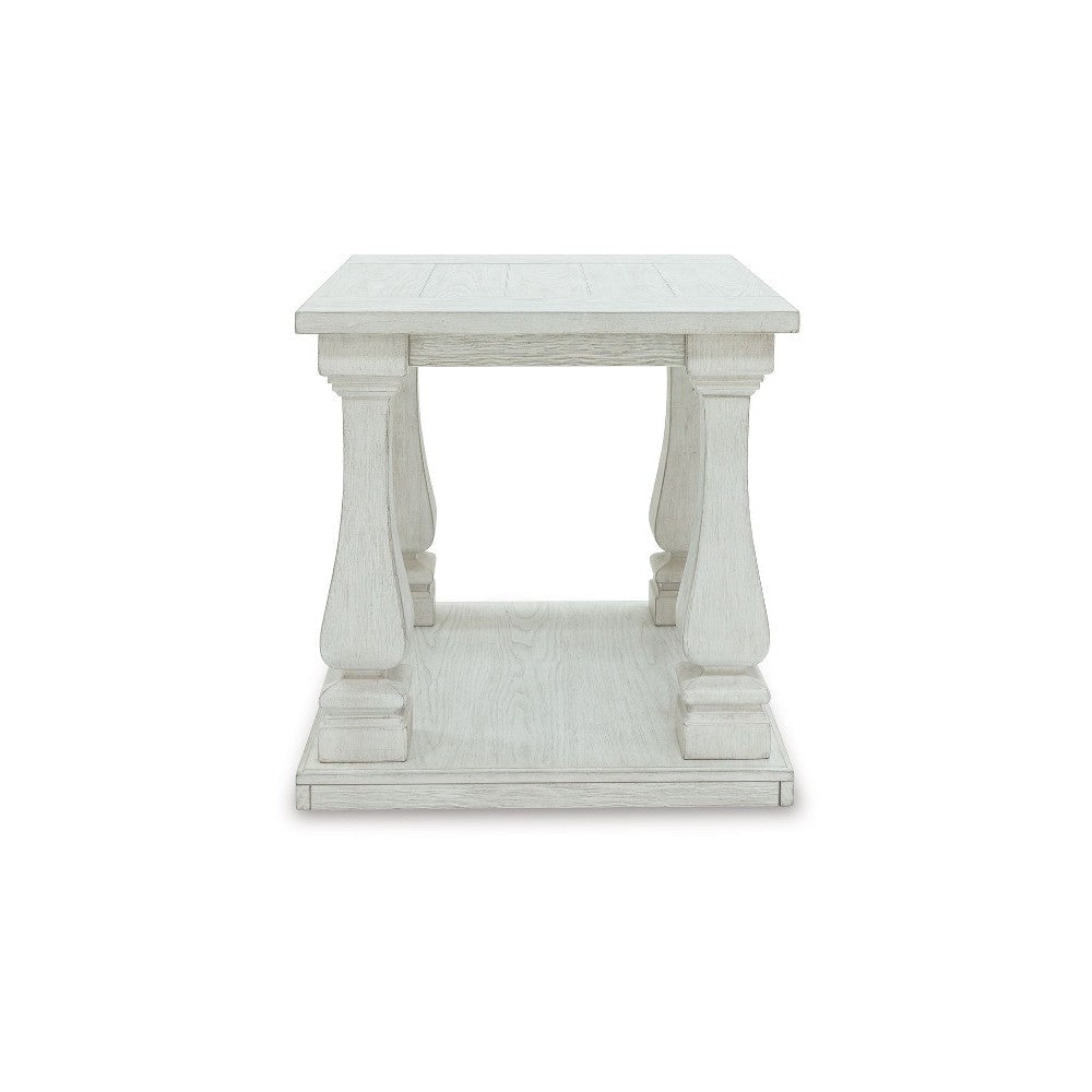 Ashley Dyne Side End Table | Plank Top | Baluster Legs | 27’’ White Hardwood BM327363