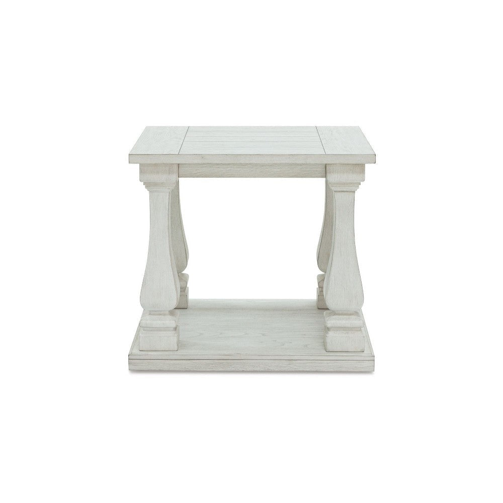 Ashley Dyne Side End Table | Plank Top | Baluster Legs | 27’’ White Hardwood BM327363