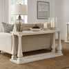 Ashley Dyne Sofa Console Table | Plank Top | Baluster Base | 60" White Wood