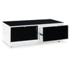Ashley Tonny Cocktail Coffee Table | 2 Drawer | Black Glass Top | White Wood BM327368
