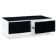 Ashley Tonny Cocktail Coffee Table | 2 Drawer | Black Glass Top | White Wood BM327368