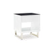 Ashley Tonny Side End Table | Drawer and Shelf | Black Glass | White | 22’’ BM327369