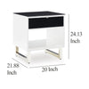 Ashley Tonny Side End Table | Drawer and Shelf | Black Glass | White | 22’’ BM327369