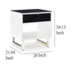 Ashley Tonny Side End Table | Drawer and Shelf | Black Glass | White | 22’’ BM327369