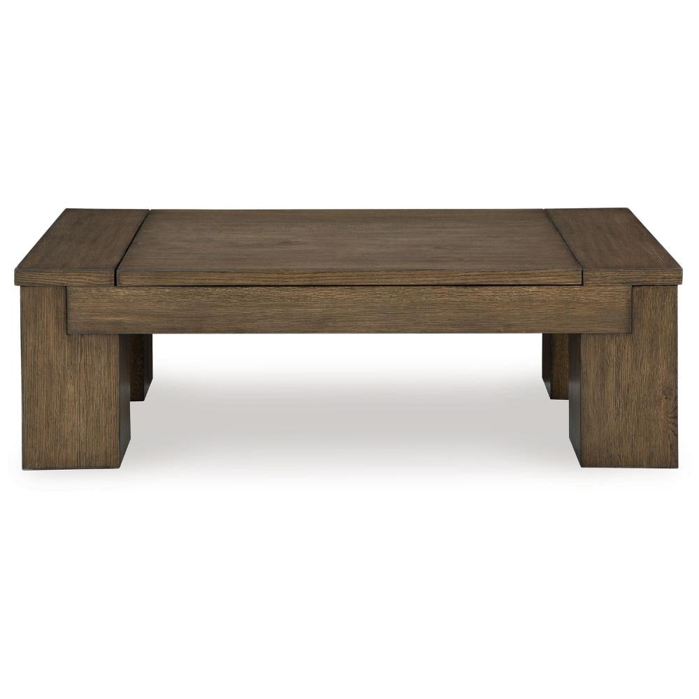 Ashley Wain Lift Top Cocktail Coffee Table | 54’’ Rustic Brown Solid Wood BM327374