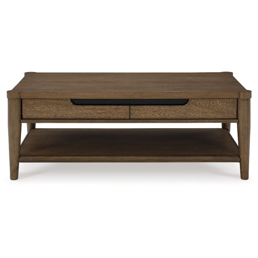 Ashley Howie Cocktail Coffee Table | 2 Large Drawers | 50’’ Rustic Brown Wood BM327375
