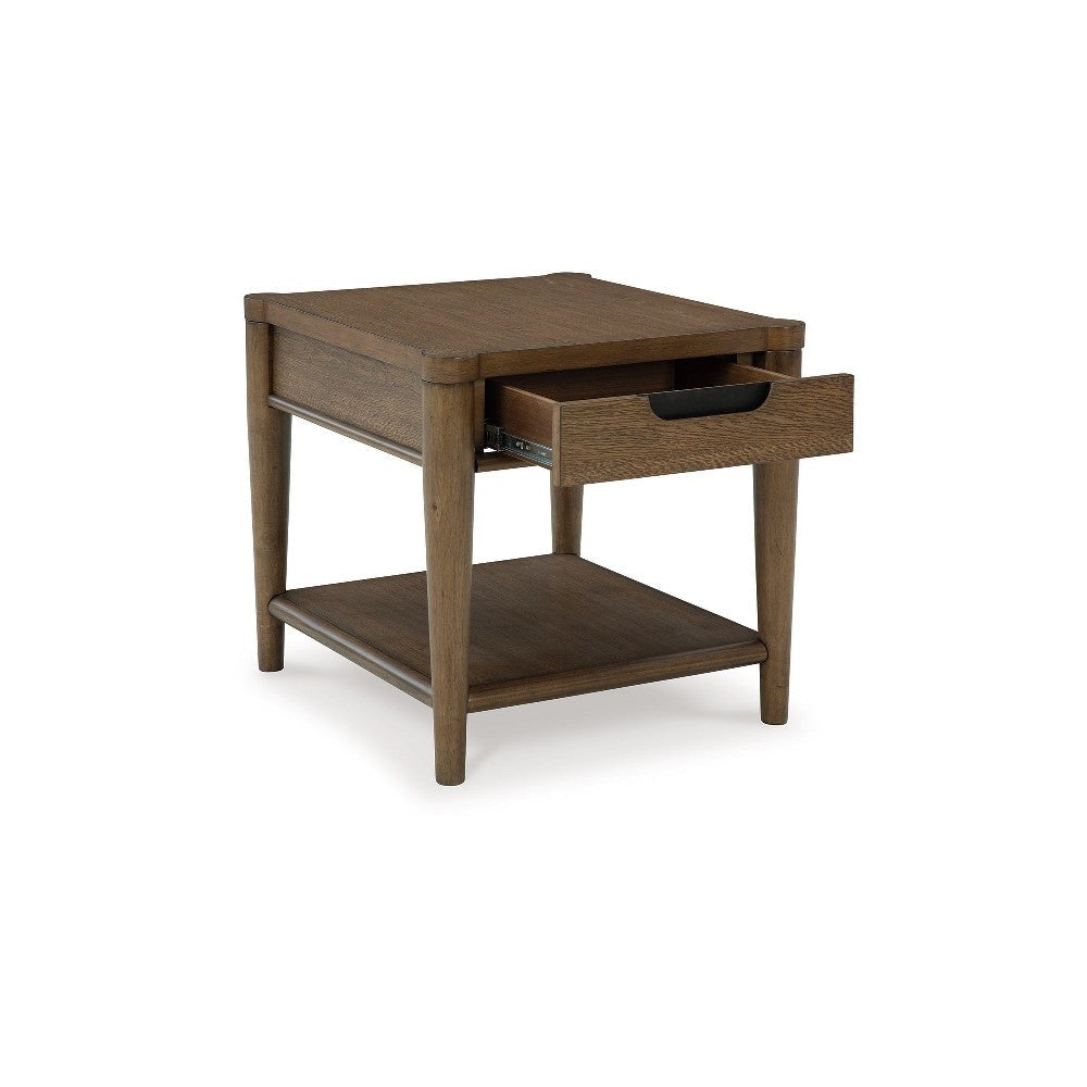 Ashley Howie Side End Table | Drawer and Shelf | Rectangular 26’’ Brown Wood BM327376