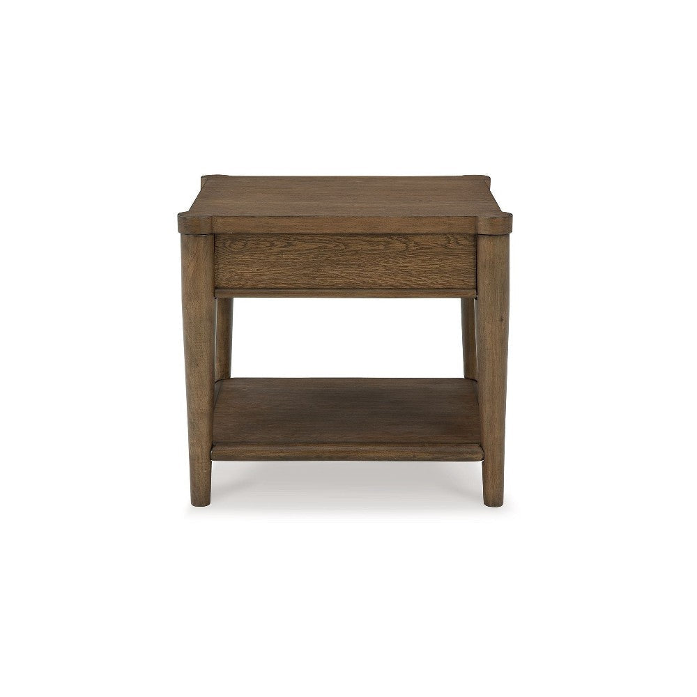 Ashley Howie Side End Table | Drawer and Shelf | Rectangular 26’’ Brown Wood BM327376