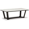 Ashley Fana Cocktail Coffee Table | Marble | Rectangular 48" Espresso Brown