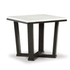 Ashley Fana Side End Table | White Marble Top | 24" Square | Espresso Brown