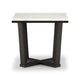 Ashley Fana Side End Table | White Marble Top | 24’’ Square | Espresso Brown BM327378