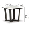 Ashley Fana Side End Table | White Marble Top | 24’’ Square | Espresso Brown BM327378