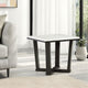 Ashley Fana Side End Table | White Marble Top | 24" Square | Espresso Brown