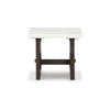 Ashley Haus Side End Table | Marble Top | Panel Legs | 26’’ Brown Solid Wood BM327382