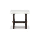Ashley Haus Side End Table | Marble Top | Panel Legs | 26’’ Brown Solid Wood BM327382
