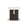 Ashley Haus Side End Table | Marble Top | Panel Legs | 26’’ Brown Solid Wood BM327382