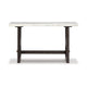 Ashley Haus Sofa Console Table | Marble Top | Panel legs | 52’’ Brown Wood BM327383