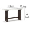 Ashley Haus Sofa Console Table | Marble Top | Panel legs | 52’’ Brown Wood BM327383