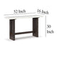 Ashley Haus Sofa Console Table | Marble Top | Panel legs | 52’’ Brown Wood BM327383