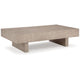Ashley Laina Coffee Table | Light Grayish Brown Hardwood | Rectangular 60’’ BM327388