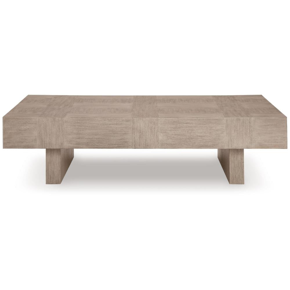 Ashley Laina Coffee Table | Light Grayish Brown Hardwood | Rectangular 60"