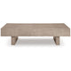 Ashley Laina Coffee Table | Light Grayish Brown Hardwood | Rectangular 60"