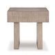 Ashley Laina Side End Table | Light Grayish Brown Hardwood | Square 26’’ BM327389