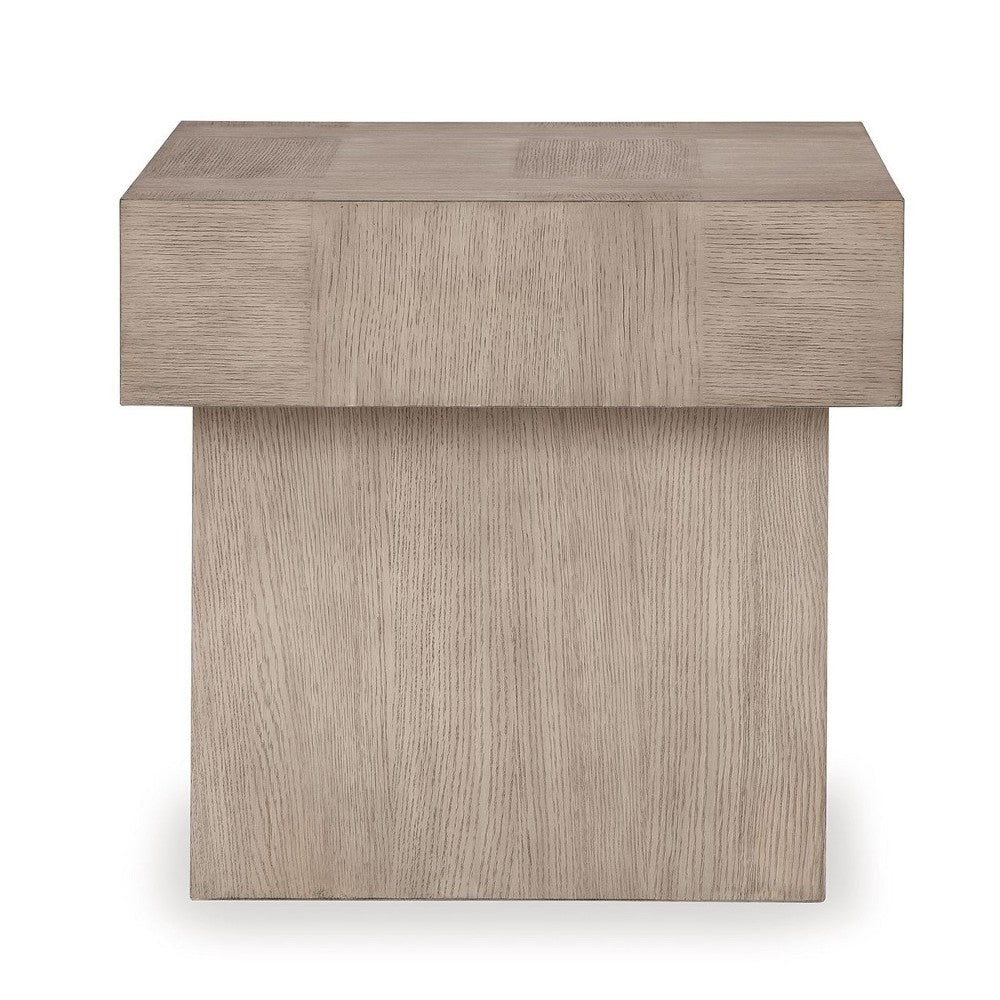 Ashley Laina Side End Table | Light Grayish Brown Hardwood | Square 26’’ BM327389