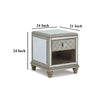 Ashley Vanna Side End Table | 1 Drawer | 1 Open Shelf | Platinum Wood | 24’’ BM327392