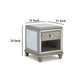 Ashley Vanna Side End Table | 1 Drawer | 1 Open Shelf | Platinum Wood | 24’’ BM327392