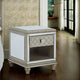Ashley Vanna Side End Table | 1 Drawer | 1 Open Shelf | Platinum Wood | 24"