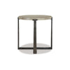 Ashley Dalen Side End Table | Round Gray Oak Veneer Top | Metal Base | 24’’ BM327394