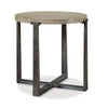 Ashley Dalen Side End Table | Round Gray Oak Veneer Top | Metal Base | 24’’ BM327394