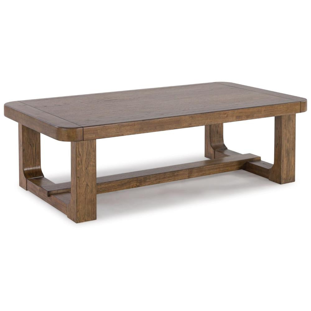 Ashley Cabal Coffee Table | Light Brown Hardwood Frame | Rectangular 34’’ BM327398