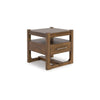 Ashley Cabal Square Side End Table | Drawer | Shelf | Light Brown Wood | 24"