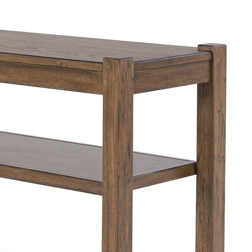 Ashley Cabal Sofa Table | Open Shelf | Light Brown Wood | Rectangular 65’’ BM327400