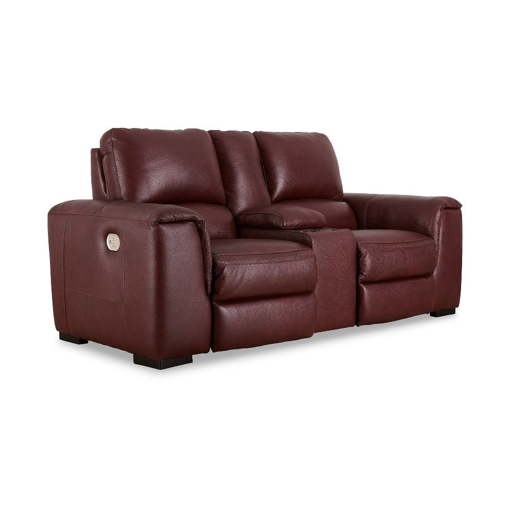 Ashley Sanco Power Recliner Loveseat | USB | Red Brown Grain Leather | 84’’ BM327404