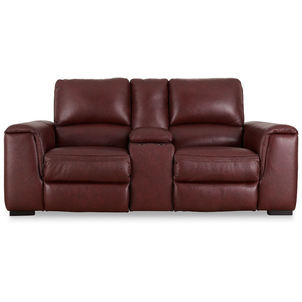 Ashley Sanco Power Recliner Loveseat | USB | Red Brown Grain Leather | 84’’ BM327404