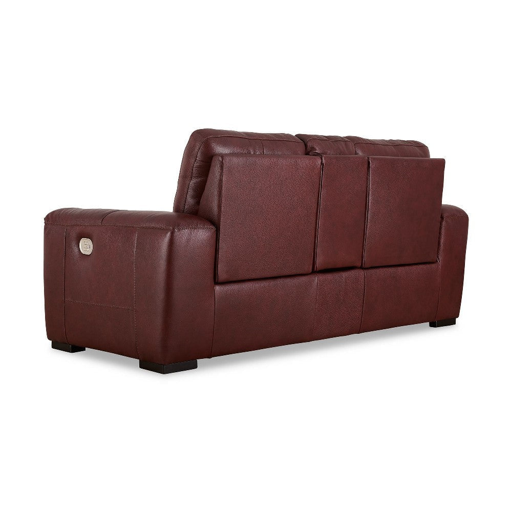 Ashley Sanco Power Recliner Loveseat | USB | Red Brown Grain Leather | 84’’ BM327404
